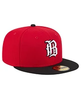 New Era Men's Red/Black Birmingham Barons Authentic Collection 59FIFTY Fitted Hat