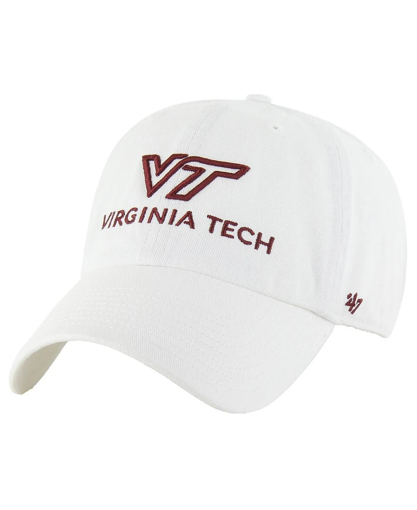 '47 Brand Men's White Virginia Tech Hokies Clean Up Adjustable Hat