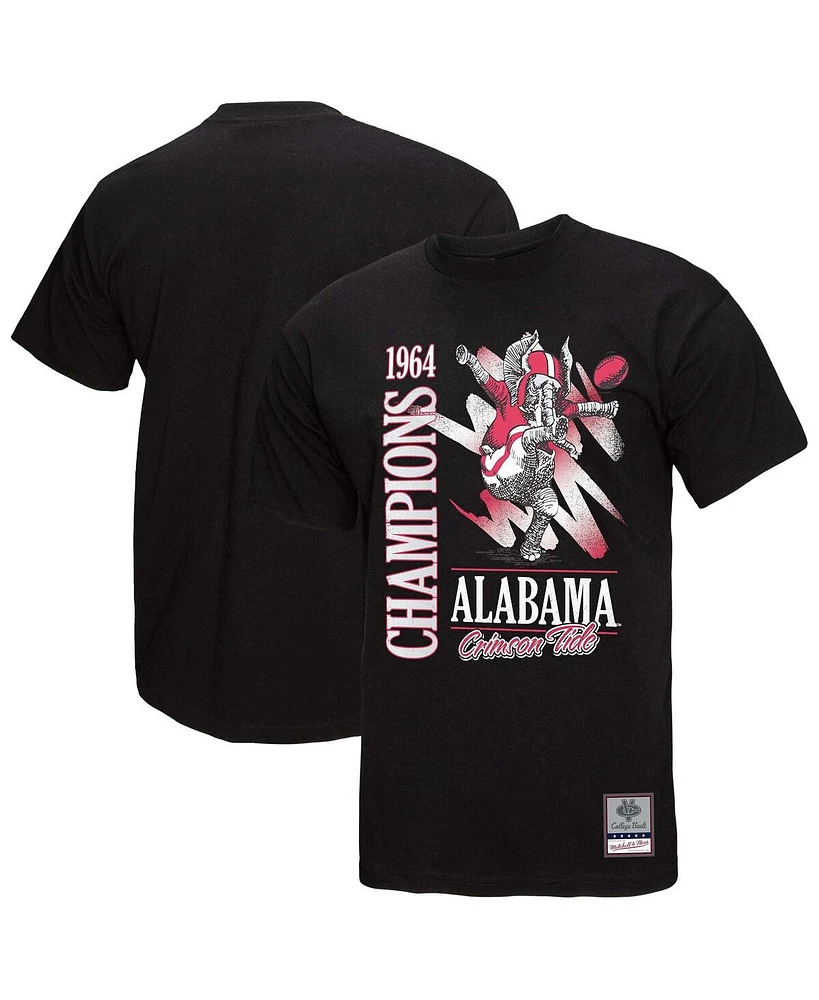 Mitchell & Ness Men's Black Alabama Crimson Tide Retro Brush Mineral Wash T-Shirt