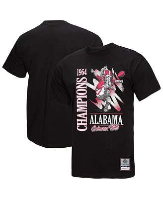 Mitchell & Ness Men's Black Alabama Crimson Tide Retro Brush Mineral Wash T-Shirt