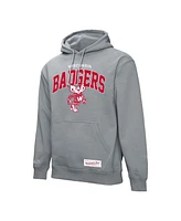 Mitchell & Ness Men's Heather Gray Wisconsin Badgers Classic Arch Pullover Hoodie
