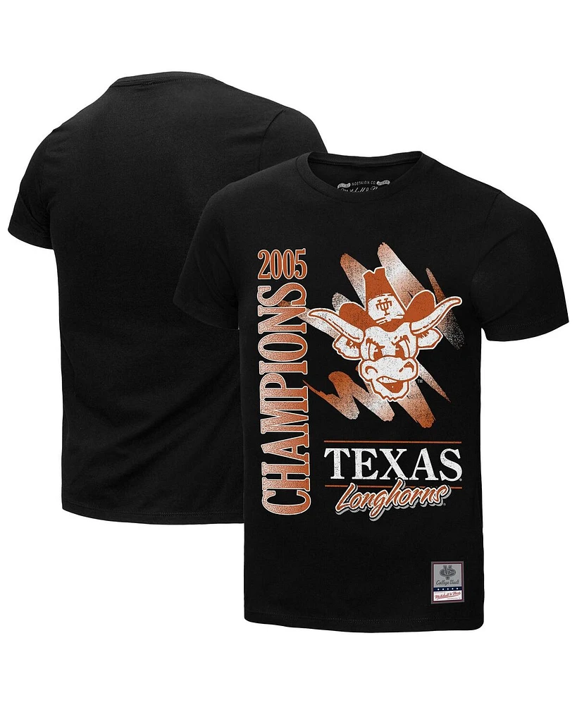 Mitchell & Ness Men's Black Texas Longhorns Retro Brush Mineral Wash T-Shirt