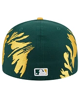 New Era Men's Green/Gold Athletics Retro Pattern 59FIFTY Fitted Hat