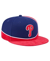 New Era Men's Red/Royal Philadelphia Phillies Retro Split Corduroy Snapback Hat
