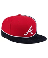New Era Men's Navy/Red Atlanta Braves Retro Split Corduroy Snapback Hat