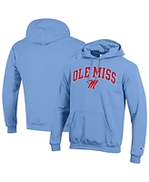 Champion Men's Light Blue Ole Miss Rebels Arched Logo Fleece Pullover Hoodie