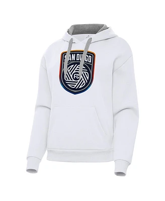 Antigua Women's White San Diego Fc Victory Pullover Hoodie