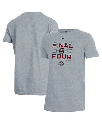 Under Armour Big Boys and Girls Gray South Carolina Gamecocks 2025 Ncaa Women's Basketball Tournament March Madness Final Four Locker Room T-Shirt