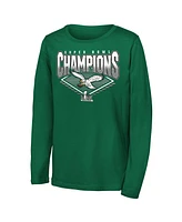 Outerstuff Big Boys and Girls Kelly Green Philadelphia Eagles Super Bowl Lix Champions Retro Diamond Long Sleeve T-Shirt