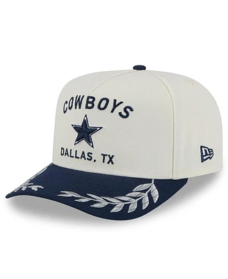 New Era Men's Cream/Navy Dallas Cowboys 2025 Nfl Draft A-Frame 9FIFTY Snapback Hat
