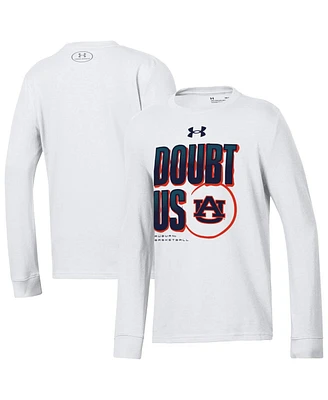 Under Armour Big Boys and Girls White Auburn Tigers March Madness Unity Long Sleeve T-Shirt