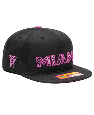 Fan Ink Men's Black Inter Miami Cf Foxtail Snapback Hat