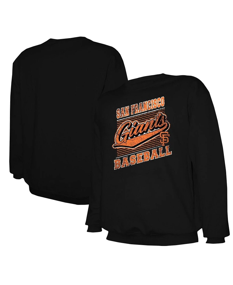Stitches Men's Black San Francisco Giants Lightweight Crew Sweatshirt