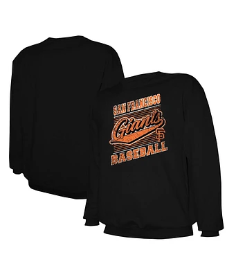 Stitches Men's Black San Francisco Giants Lightweight Crew Sweatshirt
