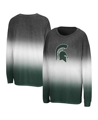 Colosseum Women's Black Michigan State Spartans Winkle Dip Dye Long Sleeve T-Shirt