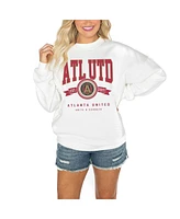 Gameday Couture Women's White Atlanta United Fc Crewneck Drop Shoulder Sweatshirt