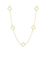 The Lovery Small Gold Open Clover Necklace 14K Gold