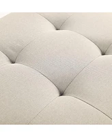 Tufted Upholstered Storage Ottoman Bench with Nailhead Trim and Hinged Lid for Bedroom Living Room Entryway Multi Purpose Use-The Pop Home