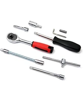 46 Pieces Mechanic Tool Kit Dr. Ratchet Socket Wrench Set With Storage Case, Includes Bit Sockets And Extension Bar