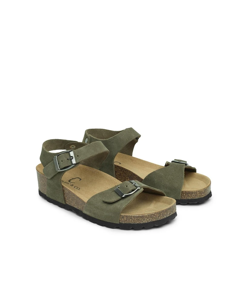 Low Wedge Double Buckle Sandal