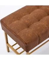 Modern Round Storage Ottoman with Removable Lid and Metal Legs Upholstered Footstool for Living Room Bedroom Entryway No Assembly Needed-The Pop Home