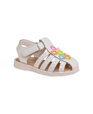 Laura Ashley Toddler Girls Flower Detail Closed Toe Sandals