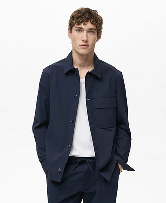 Mango Men's Cotton Seersucker Jacket