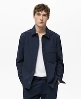 Mango Men's Cotton Seersucker Jacket