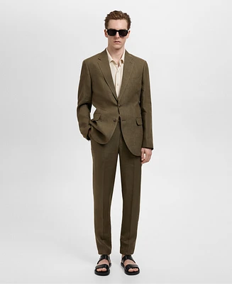 Mango Men's Linen Slim-Fit Suit Pants