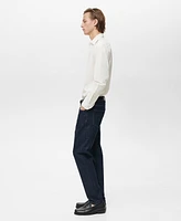 Mango Men's Slim-Fit Striped Seersucker Shirt