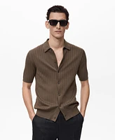 Mango Men's Slim-Fit Fine Rib-Knit Shirt
