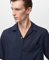 Mango Men's Lyocell Pocketed Shirt