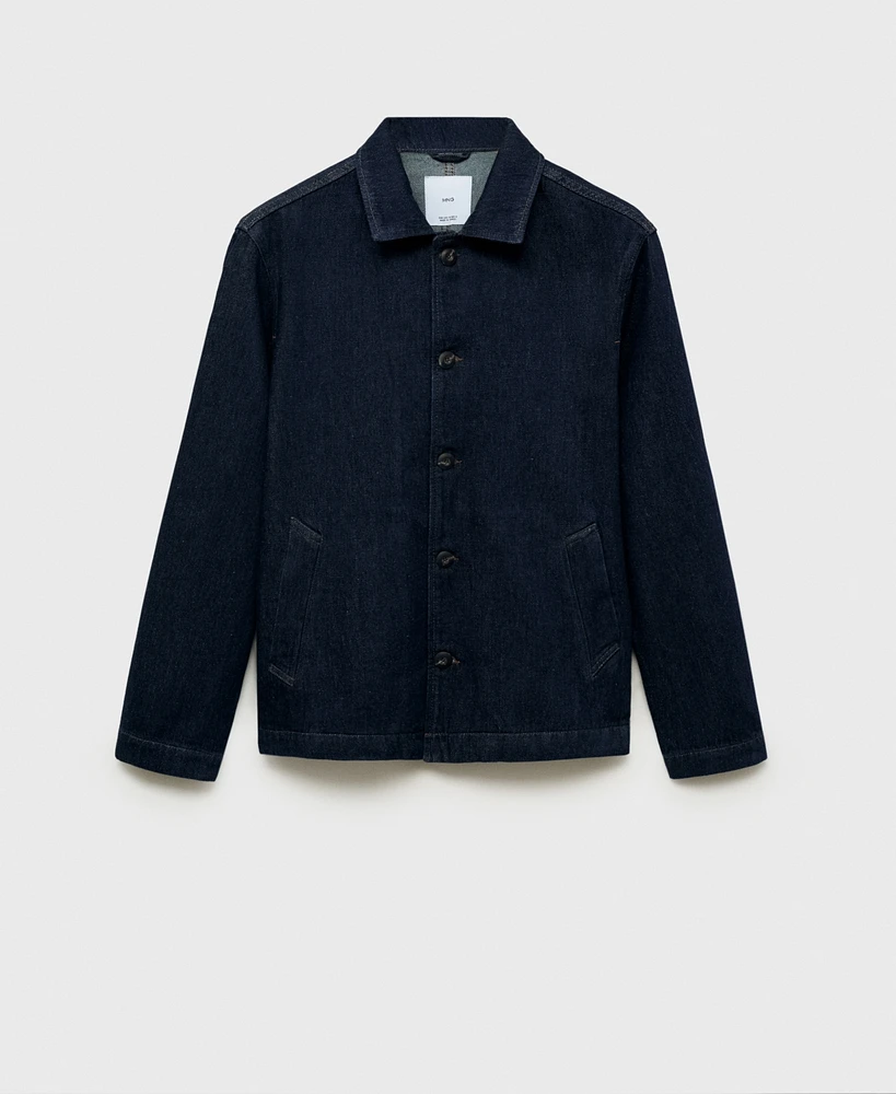 Mango Men's Regular-Fit Denim Overshirt Jacket