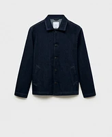 Mango Men's Regular-Fit Denim Overshirt Jacket