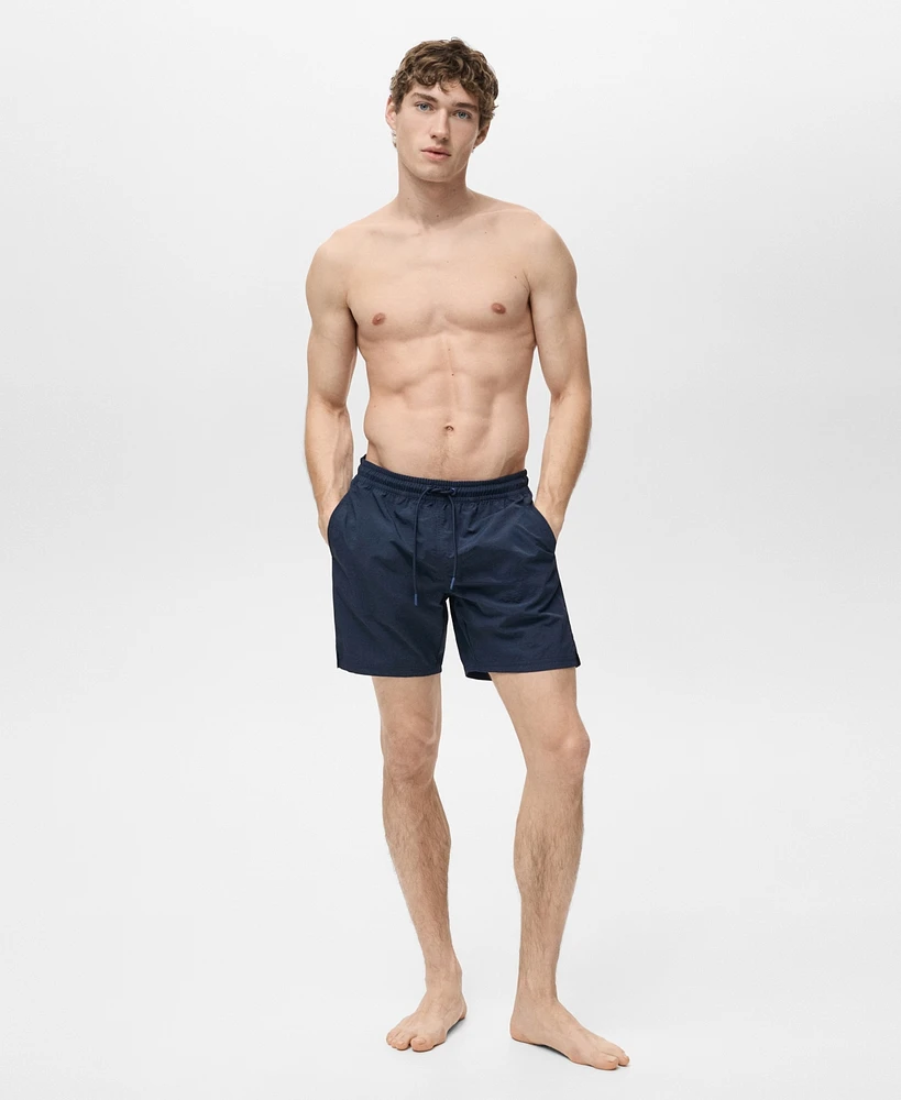 Mango Men's Drawstring Swim Trunks