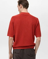 Mango Men's Structured Knit Polo Shirt