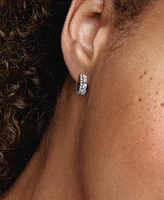 Pandora Sterling Silver Double Band Pave Hoop Earrings