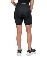 Dkny Sport Women's Rhinestone-Logo Pocket Bike Shorts