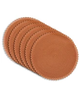 Dainty Home Chantilly 15" Round Woven Placemats Set of 6 - Durable, Reversible & Non-Slip Table Mats