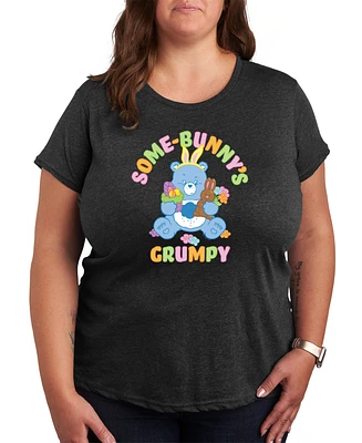 Hybrid Apparel Plus Care Bears Easter Some-Bunny's Grumpy Graphic Crew Neck T-Shirt