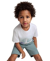 Calvin Klein Toddler and Little Boys Scenic Logo Short Sleeve Tee Twill Shorts, 2-Piece Set