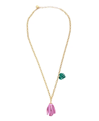 Betsey Johnson Faux Stone Garden Glam Tulip Pendant Necklace