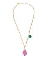 Betsey Johnson Faux Stone Garden Glam Tulip Pendant Necklace