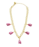 Betsey Johnson Faux Stone Garden Glam Statement Tulip Bib Necklace