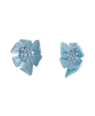 Betsey Johnson Faux Stone Garden Glam Flower Stud Earrings