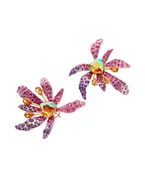 Betsey Johnson Faux Stone Garden Glam Iris Button Earrings