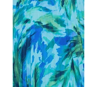 Xscape Plus Printed Cold-Shoulder Dress