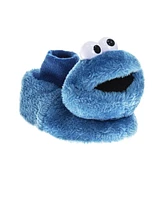 Sesame Street Toddler Boys and Toddler Girls Happy Cookie Monster Dual Sizes Slippers
