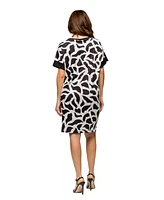 24seven Comfort Apparel Women's Short Sleeve Knee Length T-Shirt Dress
