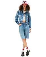 Tommy Girl Women's Oversized Cropped Trucker Jacket